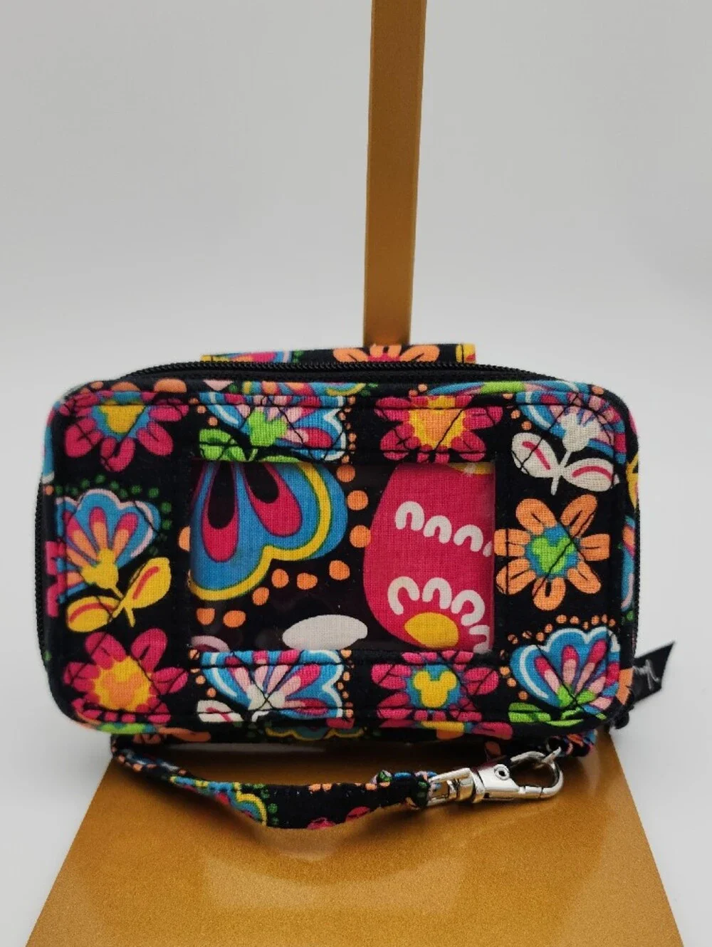 Vera Bradley Black Floral Wristlet Wallet